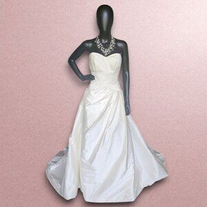 San Patrick Cream Dupioni Silk A-Line Wedding Gown